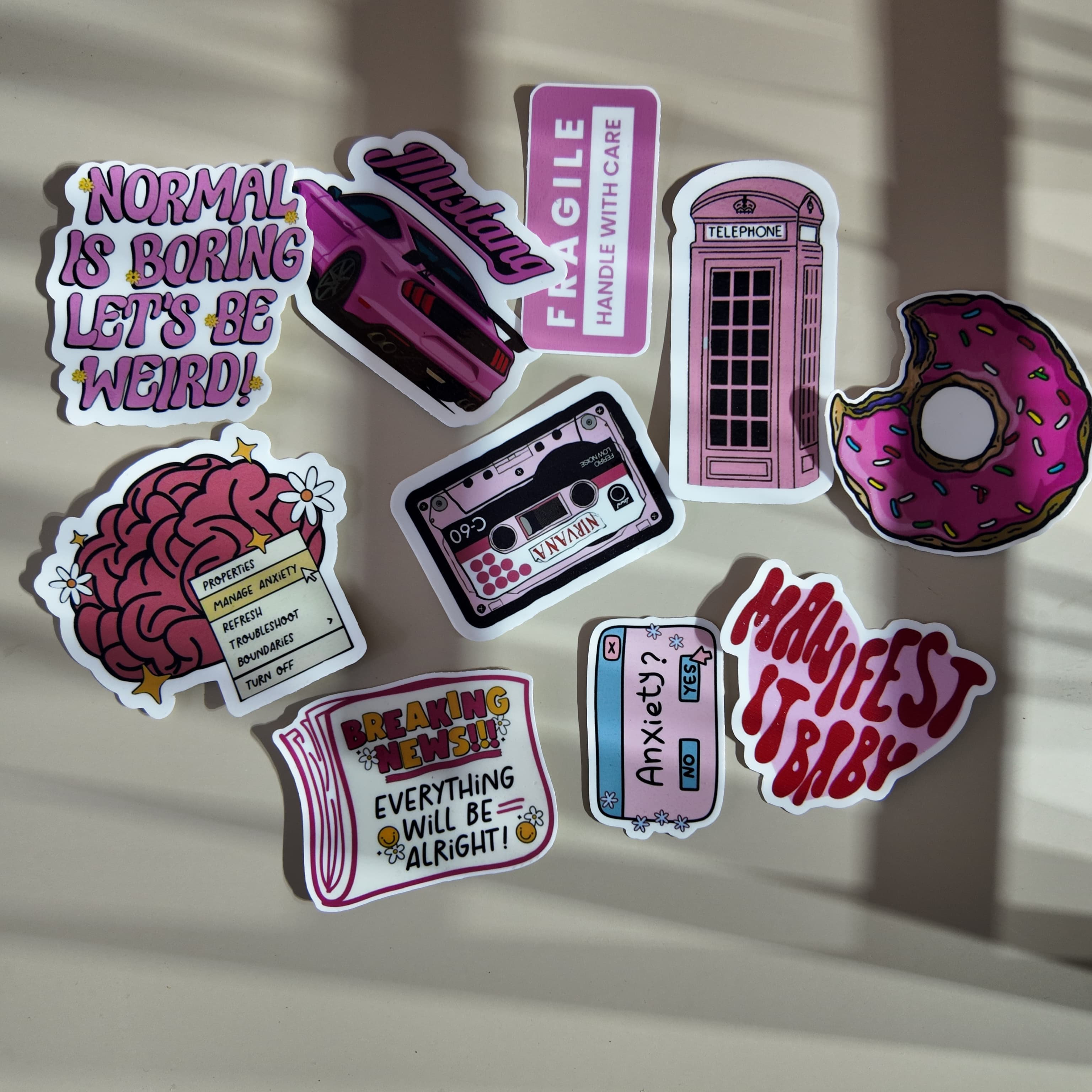 Pink lady sticker set