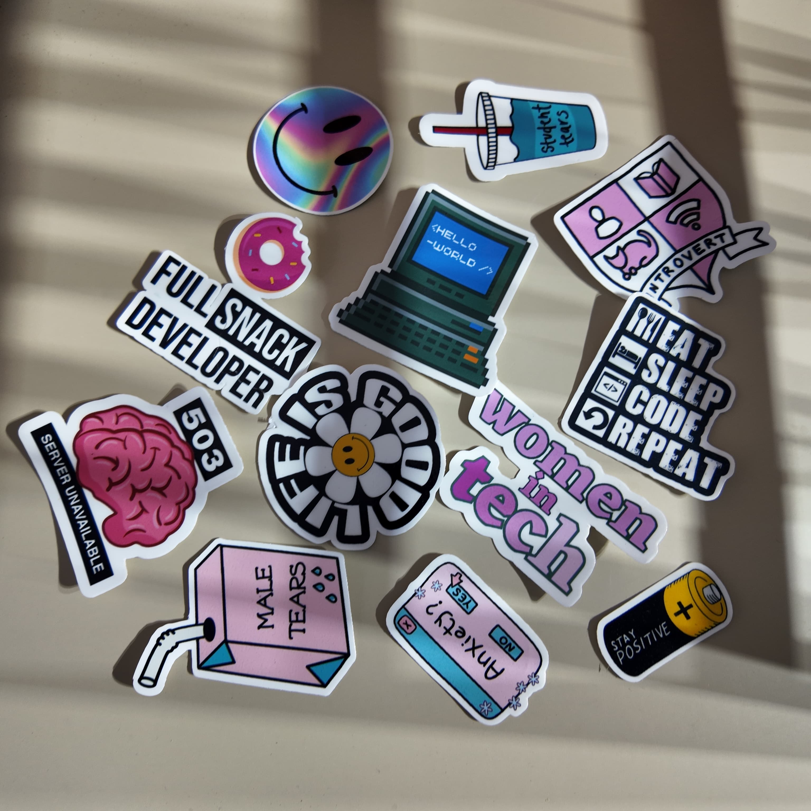 Tech girl sticker set