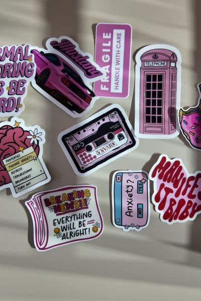 Pink lady sticker set
