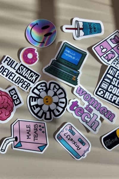 Tech girl sticker set